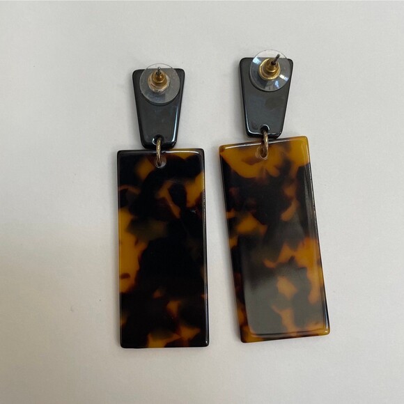 Brand New Tortoise Shell Long Dangle Earrings - Picture 8 of 8